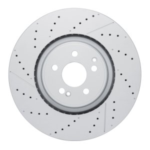 Mercedes-Benz GLE53 AMG Brake Rotor (1) - Rear - R1 Concepts - GEOSPEC Coated Rotor - Drilled and Slotted - `21-`25